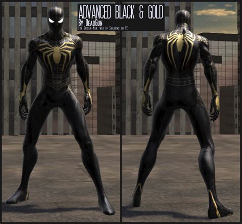 Advanced Black Gold Suit Spider Man Web Of Shadows Mods