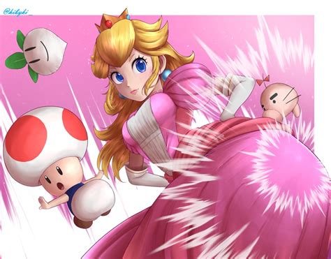 Princess Peach Toad Doseisan And Red Toad Mario And 2 More Drawn