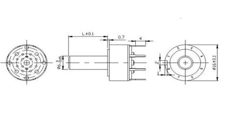 Przełącznik obrotowy PCB 4 pozycje 1 obwód l 15 AUTOMATYKA I