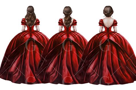 Red Princess Dress Clipart Graphic By Graphicsbylily · Creative Fabrica