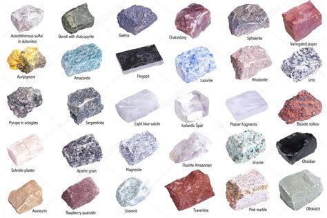 Nombres De Minerales Y Rocas Coleccion De Minerales En Bruto Y