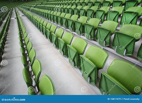 Rows Of Folded Seats In Empty Stadium Stock Image Image Of Plastic Leisure 16817479