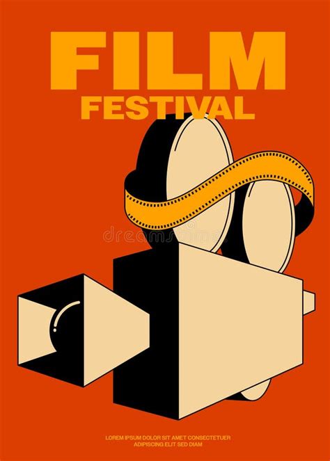 Movie And Film Festival Poster Template Design Background Vintage Retro