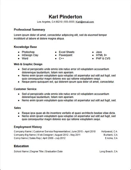 Skills Based Functional Resume Template