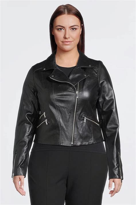 Black Plus Size Leather Jacket Atelier Yuwaciaojp