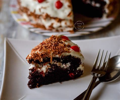 Eggless Black Forest Cake Birthday Celebration Cakes Cooking From Heart