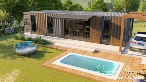 Shipping Container House with Pool - Living in a Container