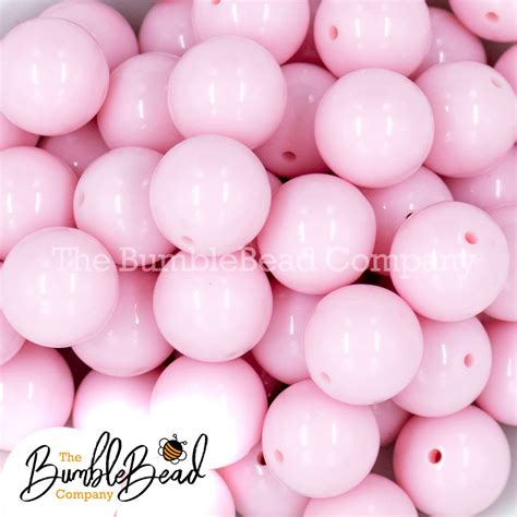 20mm Cotton Candy Pink Solid Chunky Bubblegum Beads Acrylic Gumball