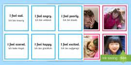 Emotions Matching Cards Arabic English Teacher Made