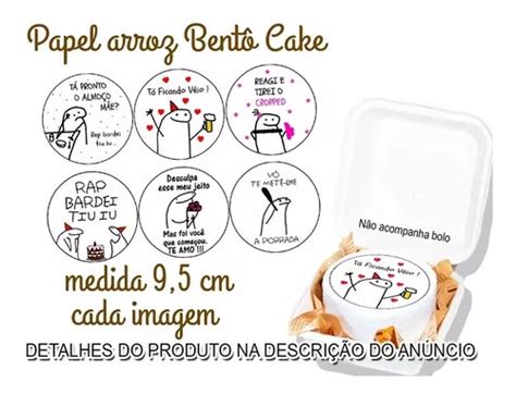 Kit Papel De Arroz Bento Cake Mini Bolo Flork Cm