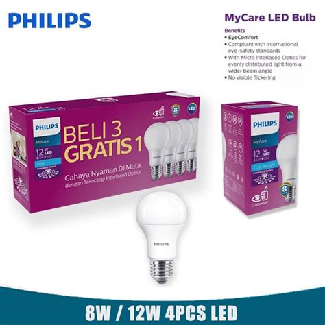 Jual Multipack Philips Mycare Ledbulb W W W Pcs K Putih