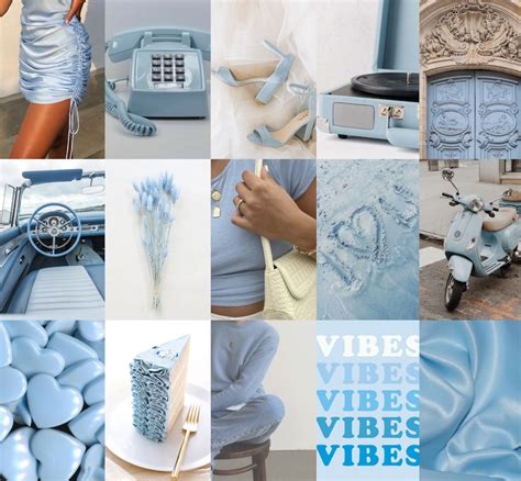 Pcs Pastel Blue Aesthetic Wall Collage Powder Blue Aesthetic Wall