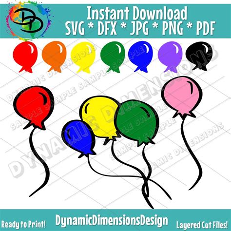 Balloons Svg Bundle Balloons Svg Balloons Clipart Silhouette Clip By