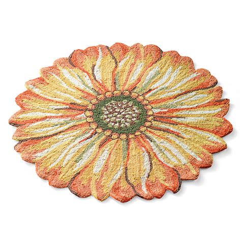 Sunflower Round Indoor Outdoor Rug Gumps