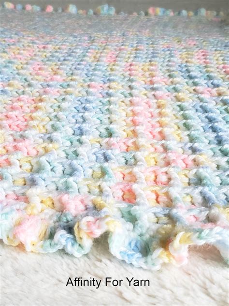 Waffle Stitch Crochet Baby Blanket Affinity For Yarn