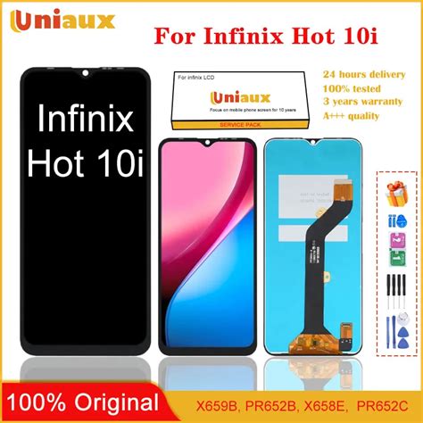 6 52 Original For Infinix Hot 10i LCD Display Touch Screen Digitizer Assembly For X659B PR652B