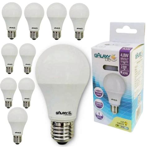 Kit Lampada Led Bulbo A W Branco Frio K Bivolt