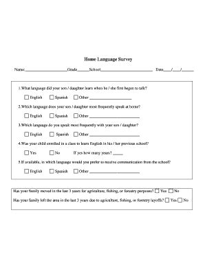 Fillable Online Home Language Survey Printable Pendleton High School