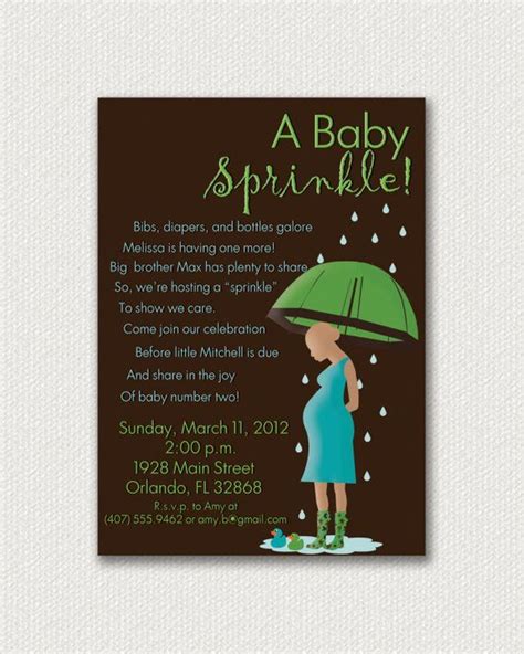 Baby Sprinkle Invitations Rain Themed