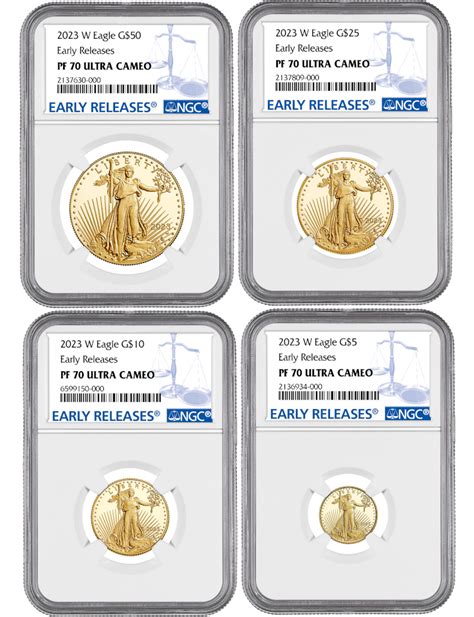 2023 W American Gold Eagle 4 Coin Set Ngc Pf70 Lcr Coin