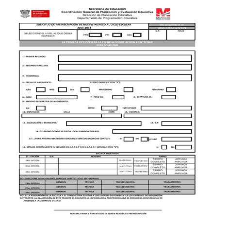 Solicitud De Preinscripci N Editable En Pdf Alexduve