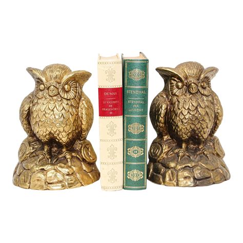 Vintage Cast Solid Brass Owl Bookends Mid Century Modern 1950s Chairish