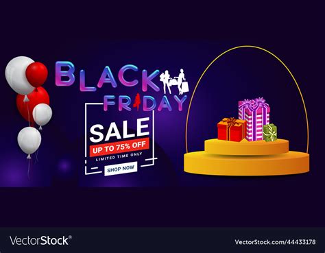 Black Friday Sale Banner Realistic Poster Vector Image