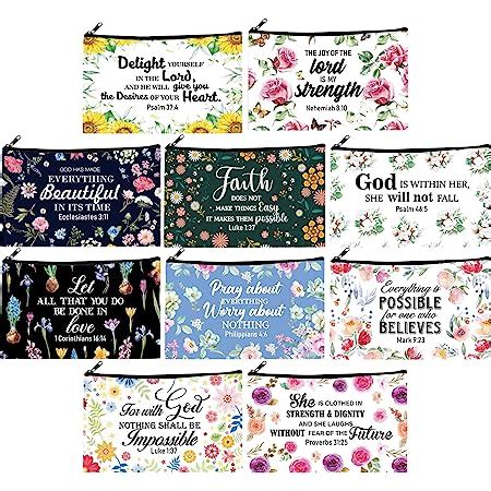 Amazon Pcs Christian Cosmetic Bags Inspirational Bible Verse