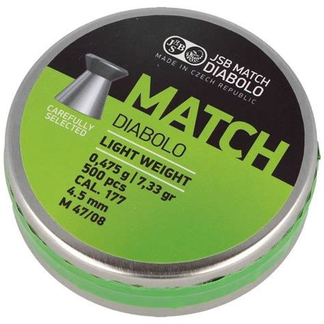 JSB Green Match Diabolo Light Weight Airgun Pellets 4 52 Mm 0