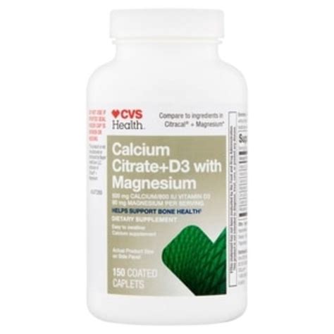 Cvs Health Calcium Citrate D3 With Magnesium Dietary Supplement 150 Ct Instacart