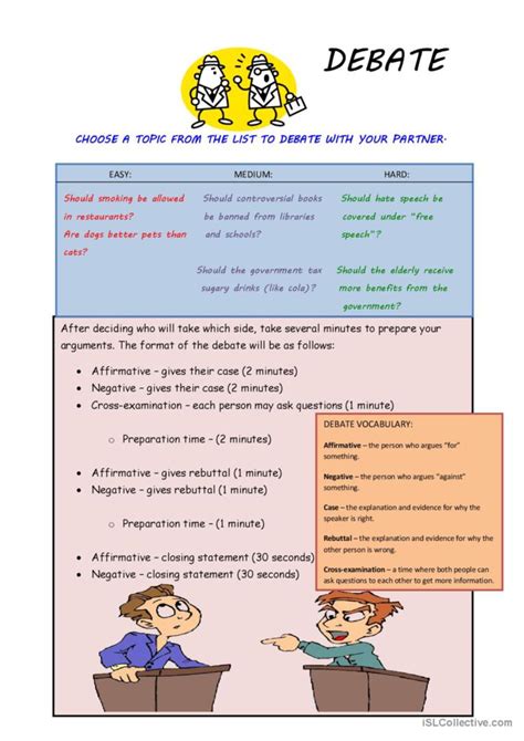 Debate Worksheet 7 Examples Format Pdf Examples