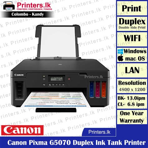 Canon Pixma G Refillable Ink Tank Wireless Printer Print Duplex