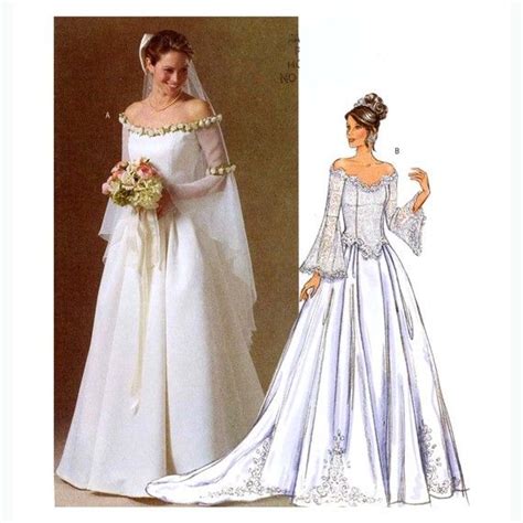 Butterick 4453 Wedding Dress Sewing Pattern 16 To 22 Etsy Sewing