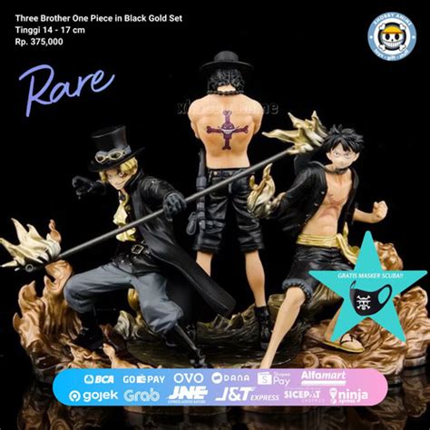 Jual Three Brother Ace Sabo Luffy One Piece In Black Gold Set Action