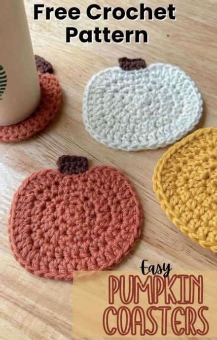 Crochet Fall Pumpkin Coaster Free Crochet Pattern Craftorator