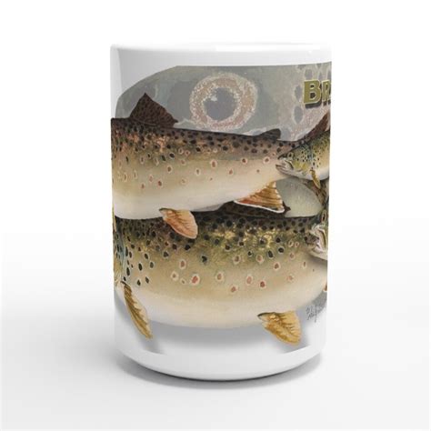 Fine Art Mug Brown Trout Mug Fisherman Mug Trout Fishing Mug Fish