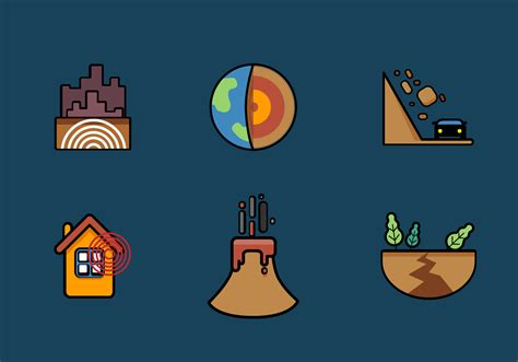 Vector Earthquake Icon Set 98813 Vector Art At Vecteezy