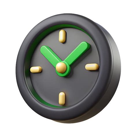 Premium Photo 3d Green Clock Icon Illustration