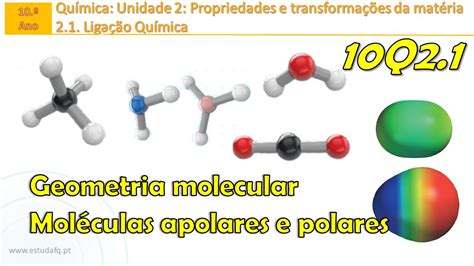 Geometria das moléculas Moléculas polares e apolares Exercícios