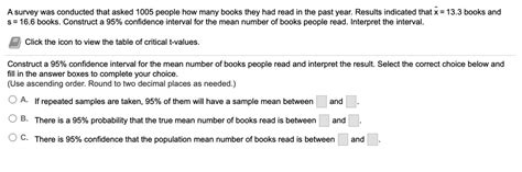 A Survey Was Conducted That Asked 1005 People How Many Books They Had