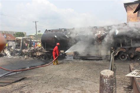 Photos Tragedy Averted As Petrol Tanker Burst Into Frames In Orji Imo