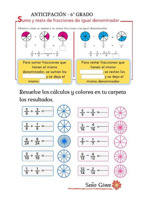 Ejercicio De Suma Y Resta De Fracciones En Pdf Online F