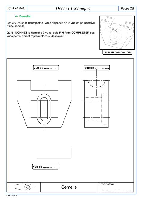 Dessin Technique Exercices Non Corrigés Alloschool