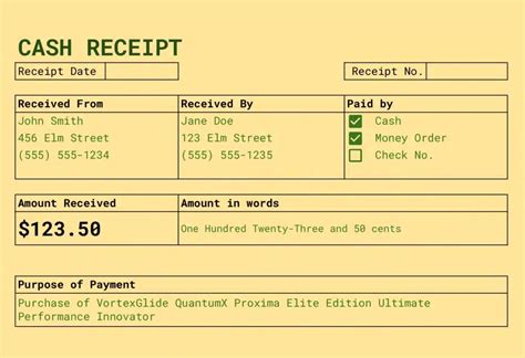 Cash Receipt Template - Coefficient