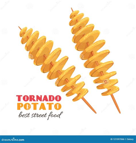 Spiral tornado potato stock vector. Illustration of diet - 121597066