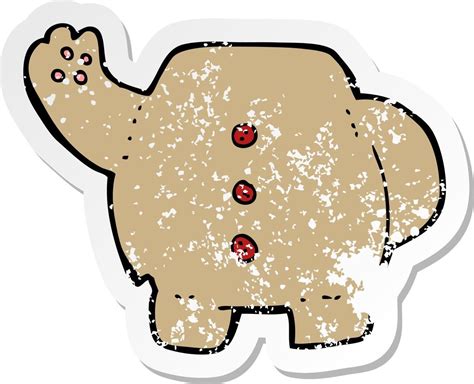 Retro Distressed Sticker Of A Cartoon Teddy Bear Body Vector