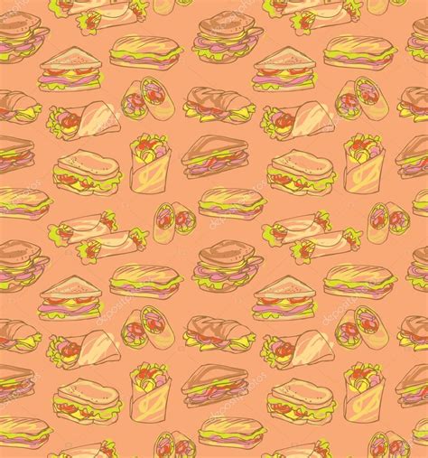 Sandwich Pattern Stock Vector Image By Omw