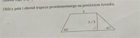 Oblicz pole i obwód trapezu przedstawionego na poniższym rysunku