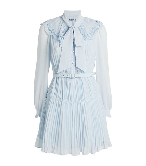 Womens Self Portrait Blue Belted Mini Dress Harrods US