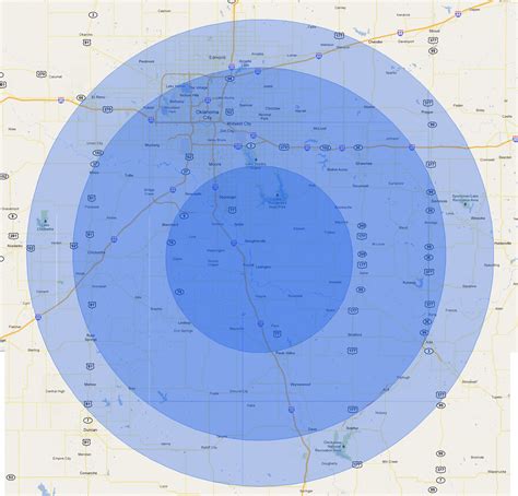 20 Mile Radius Map